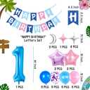 Happy Birthday Banner 40 Inch Balloon Number Pastel Pink and Blue Balloons (Sti01)