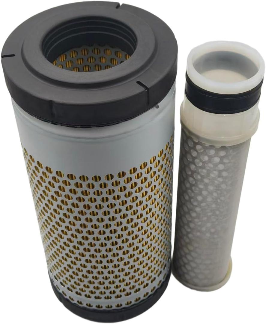 Sincerity T0270-93220 TC020-16320 Inner & Outer Air Filter Kit Compatible With Kubota Engine D1105 D1703 D1503 Excavator KX71-3 KX91-3 U35 U35S Utility Vehicle RTV1140CPX