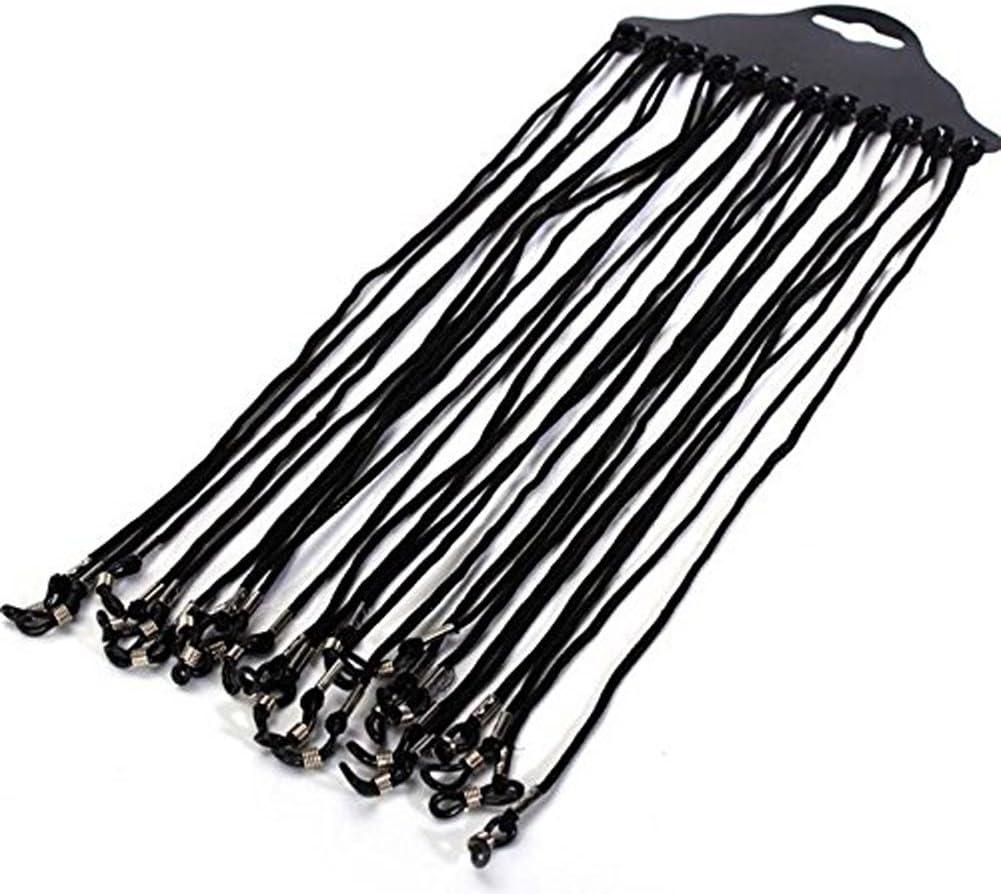 12PCS Black Non-Slip Eye Wire Eyeglass Cord Reading Sunglass Neck Strap Nylon Braided Eyewear Retainer Rope Holder