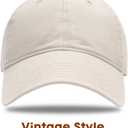 FURTALK Unisex Vintage Washed Unstructured Baseball Cap Washed Cotton Adjustable Dad Hat (Beige)