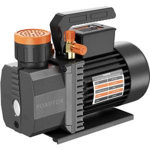 5CFM Vacuum Pump, 1-Stage HVAC Vacuum Pump, 1/2HP 38 Micron 110V Air Conditioning Vacuum Pump Kit for R12 R22 R134a R410a, HVAC/AUTO AC Refrigerant Recharging, Milking Cow, Oil Included