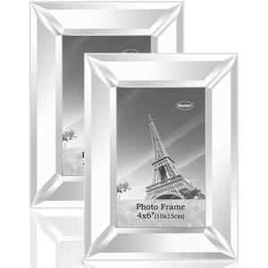 Meetart Mirrored Picture Frame 4x6 inch 2 piece Pack for Home Decoration Wall Hang or Tabletop Display