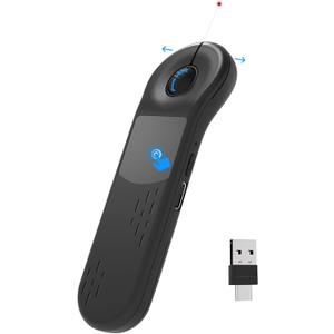Rechargeable Air Mouse for PC/iOS/Android with Touchpad Wireless PPT Presenter with Bluetooth 2.4G, Works with PowerPoint/Keynote/TikTok/Camera/Kindle App (Black)