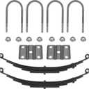 Single Trailer Leaf Spring 5 Leaf Double Eye 3000 lbs Cap for 6000 lbs Axle Suspension & U-Bolt kit 25-1/4" Length fits for SW5 - Set 2