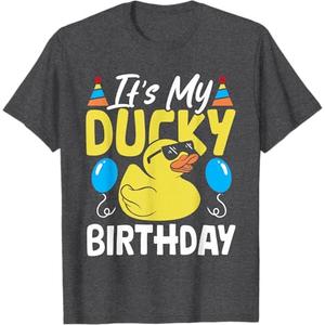 It's My Ducky Birthday Boy Kids Rubber Duck T-Shirt XL