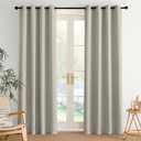 NICETOWN Room Darkening Draperies Curtains Panels, 2 Panels Natural W52 x L84