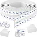 Roving Cove PreFit (Classic) Furniture Edge Corner Protector (Standard 15ft Edge 4 Corners), Baby Proofing Bumper Guards, Oyster White (Off White), Pre-Taped, for Straight Smooth Surfaces