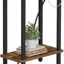 TUTOTAK Small End Table with Charging Station, Narrow Side Table with USB Ports and Outlets, Skinny Sofa Table, Slim Nightstand, Living Room, Bed Room, Brown TB01BB060 (2-tier)