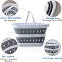Monozuki Collapsible Plastic Laundry Basket 10.6 gallon(40L) Eco-recycled material- Foldable Pop Up Storage Container/Organizer - Space Saving Hamper/Basket BPA Free, Grey-10.6 gallon