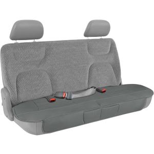 Motor Trend Seat Cover for Cars Trucks SUV, Faux Leather Rear Bench Gray Padded Car Seat Cover with Storage Pockets, Premium Interior Car Seat Cover