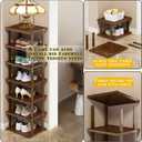 Vertical Shoe Rack - Tall Narrow Shoe Rack Organizer for Small Spaces,7 Tier Bamboo Shoen Shelf for Entryway,Closet,Corner,Doorway,Skinny Shoe Shelf Space Saving Shoe Storage,Free Stackable DIY