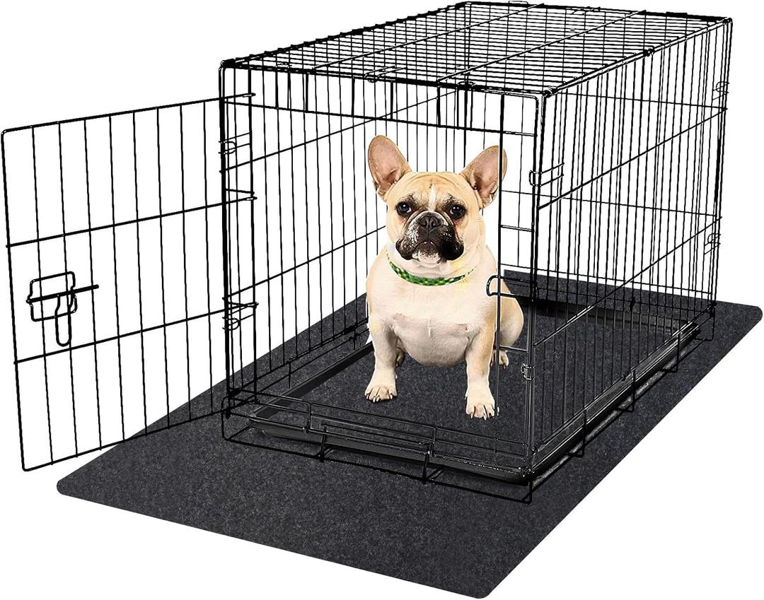 Dog Playpen Mat Pads, Puppy Pads for Dogs Training, Whelping, Housebreaking, Incontinence, Kennel, Reusable, Absorbent, Waterproof, Non-Slip, Washable, 34" x 52", Black
