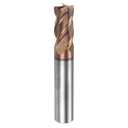 uxcell Carbide Square End Mill, 1/2" Diameter TiAlN Coated 4 Flutes Milling Bit Cutter, for Hardened Steel Stainless Steel Alloy Metal, 1/2" Shank 1" Cut Length 3" Long HRC50