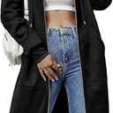 ELESOL Women Casual Zip up Fleece Hoodies Tunic Sweatshirt Long Hoodie Jacket Small