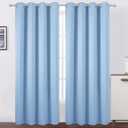 LEMOMO Sky Blue Thermal Blackout Curtains/52 x 84 Inch/Set of 2 Panels Room Darkening Curtains, Sky Blue, 52"W x 84"L (Pack of 2)