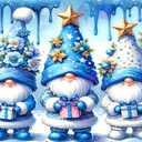 Christmas Diamond Painting Kits for Adults Beginners,DIY Winter Gnome Diamond Art,5D Full Round Drill Diamond Dot Gem Art Kits, Home Wall Decor 16x12 Inch 2 Pack