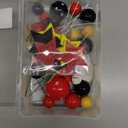 57 Pcs Black Red Yellow Ball Star Cake Topper Set Cartoon Cake Decorations with Flag DIY Insert Topper for One Two Years Happy Birthday Decorations Baby Shower Party Supplies(One Year)