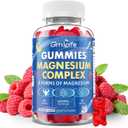 Magnesium Complex Gummies, 400mg Magnesium Complex w/8 Forms of Magnesium for Calm, Relaxation & Muscle Support, Sugar-Free, Raspberry Flavor, 60 Count EXP 04/26/2028