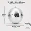 16" Disco Ball with Motor and Light 6-12RPM Rotator and RGB Spotlight for Party DJ Bands Dance Club Bar Wedding Event Studio Holiday Decor