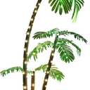 OUSHENG Lighted Palm Tree Bar Outdoor Christmas Decorations Decor, Light Up LED Artificial Fake Faux Trees Lights for Outside Patio Yard Pool Porch Deck Party Tropical, 6FT