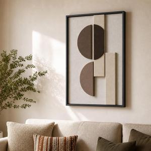 Hoemzon 3D Wall Art, Boho Home Decor Essential, Abstract Textured 16x24 In