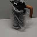 84 oz/2.5 Liter Glass Pitcher with Lid and Handle, Glass Carafe/Jug for Hot/Cold Water, Large Iced Tea Pitcher for Coffee, Juice and Homemade Beverage, Black