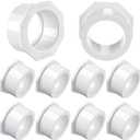 10 Pcs 2" x 1-1/2" PVC Reducer Bushing Pipe Fitting for Plumbing Connection (Spigot x Socket) Sch 40 PVC Pressure Durable for Home or Industrial Use