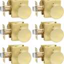 Goldenwarm Privacy Gold Interior Door Knobs, Zinc-Alloy Heavy Duty Interior Door Knobs Bedroom, Contemporary Brass Door Knob Privacy, Brushed Gold Door Knob Interior for Bathroom (6 Pack)