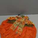 Autumn Burlap Pumpkin Wreath - Farmhouse Fall Decor with Berry Accents, Halloween Thanksgiving Wreath for Front Door and Wall Decor