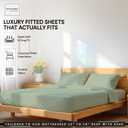 100% Egyptian Cotton Queen Fitted Sheet Only-800 Thread Count Cotton Fitted Sheet Queen, Soft, Durable, Cooling 16 Deep Pocket Sateen Weave Bottom, Luxury Hotel Quality,Sage