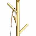 Freestanding Coat Rack with Natural Marble Base, 7 Heavy-Duty Hooks, Adjustable Height for Bedroom/Office/Hallway (Gold)