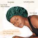 YANIBEST Adjustable Satin Bonnet Double Layer Hair Bonnet for Sleeping Bonnets for Women Hats Curly Natural Hair, Sage