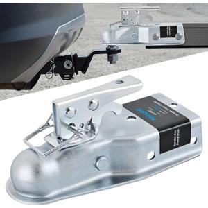 Nilight Straight Trailer Coupler with Security Latch&Chain for 1-7/8 Inch Hitch Ball, 3-Inch Channel,2000 LBS,Heavy Duty Trailler Tongue Coupler for Station Wagon, Truck, Bolted & Welded Installation