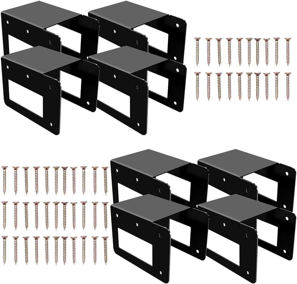 8 Pack Firewood Log Storage Rack Bracket Outdoor, Adjustable Heavy Duty Powder Coated Steel Holder,Fireplace Wood Storage, Log Holder