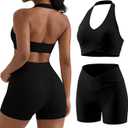 YOINS 2 Piece Womens Workout Sets Sports Bra and High Waist Biker Shorts Gym Set Yoga Pilates Outfits S