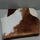 BENRON Premium Cowhide Rug, Faux Cow Hide Rugs for Living Room Bedroom Western Home Decor, Non Slip Cute Rug with Irregular Animal Skins and Hides, Khaki Brown, 5.2 x 6.2ft (Caramel)