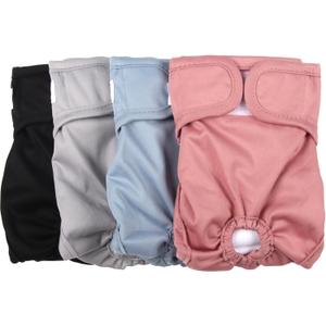 Female Dog Diapers for Medium Dogs,4 Pack Reusable Washable Premium Doggie Diapers for Heat, Incontinence, Period Doggy Nappies, Medium , Classing Solid Colors 