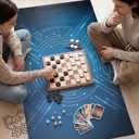Board Game Mat for Table 31 x 55 Inches, Waterproof Neoprene Gaming Playmat for Mahjong, Poker, Board Games, Card Games, Tile Games,Dominoes & RPG–Large Portable Table Cover (Glitter Purple)