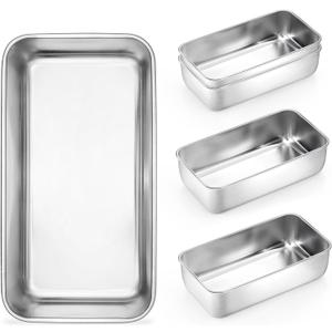 Loaf Pan for Baking Bread 9 x 5 Inch Stainless Steel Deep Meatloaf Pan, Set of 5