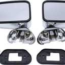 A Pair of Door Mirrors Chrome Manual Side View Mirrors Set For 87-88 Toyota Pickup Truck 4 Runner