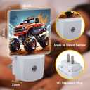 Cartoon Monster Truck Night Light,Plug into Wall with Dusk to Dawn Light Sensors,LED Nightlights for Bedroom,Bathroom,Kitchen,Hallway,Room Decor for Boys Girls Women Men