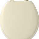 Soft Standard Vinyl Toilet Seat, Bone - 17 Inch Soft Vinyl Cover with Comfort Foam Cushioning - Fits All Standard Size Fixtures - Easy to Install Fantasia by Achim Home Decor