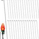 30 Pack Christmas Light Stakes, 12 Inches Metal Christmas Light Yard Stakes, Universal Lawn Stakes for Holiday Lights, C7 C9 String Lights Ground Stakes (30)