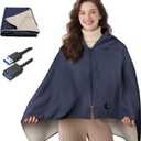 PJE Heated Blanket Portable Shawl Heating USB 3 Setting Electric Warming Throw 59.10 × 33.50 inches for Camping Travel Office(Power Bank not Include)