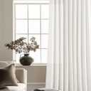 90 Inches Long Linen Curtains 60 Inch Width Pinch Pleated 90 Inch Length for Living Room Bedroom Ivory Off White Semi Sheer Back Tab Hooks Rings Pinch Pleat Curtains for Patio Glass Door 1 Panel Beige White, 60"W x 90"L (Pack of 1)
