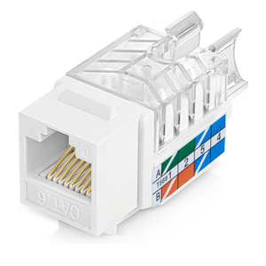 Everest 45° Angled RJ45 Cat6 Keystone Jacks 50-Pack in White - Slim Profile Female RJ45 Connectors - Cat 6 Keystone Jack - Compatible with 45° Angled Speed Termination Tool - 45Term