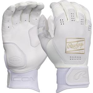 Rawlings | ICON Baseball Batting Gloves | White | Adult Sizes (Large)