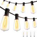 Ollny Outdoor String Lights 205FT, Shatterproof Connectable Patio Lights with 80 ST38 Vintage Edison LED Bulbs, 2200K Warm White Waterproof Outside Lights for for Backyard Porch Balcony Camping Bistro
