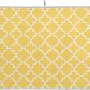 Super Absorbent Dish Drying Mat, Microfiber Fast-Drying Dish Mat, 24" x 18", Kitchen Dish Drying Pad, Quatrefoil Lattice Yellow Pattern