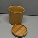 Nucookery 360Rotating Utensil Holder, 7.2" Large Utensil Crock, White Ceramic Cooking Utensil Organizer,Farmhouse Kitchen Decor Christmas Thanksgiving Gift (Yellow Sand)